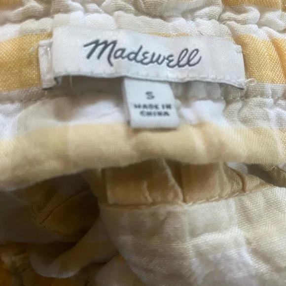 Madewell Tie-Front Paperbag Midi Skirt Size Small Ombré Gingham 100% Cotton - Picture 5 of 6